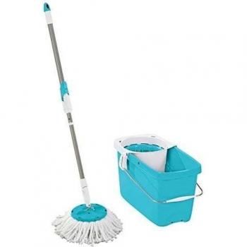 Leifheit 7157 - Set Clean twist mop, mecanismo de parada integrado, color azul