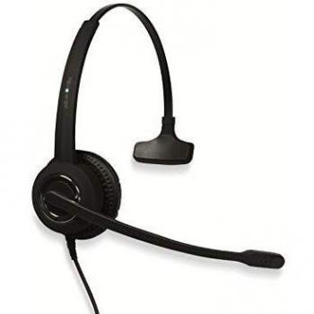 Auriculares USB Monaurales Plusonic 6337-10.1P, Compatibles con Teams y Skype, Cableados, Color Negro