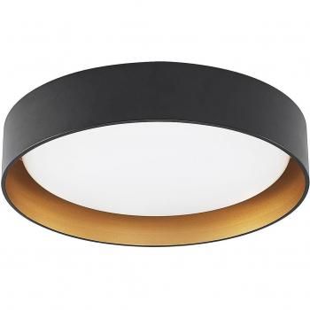 Plafón LED Lindby Gracjan CCT oro negro, lámpara de techo moderna en plástico, para salón y comedor, 1 llama