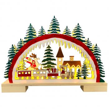 Paisaje Navideño Portátil de Madera con Iluminación LED a Pilas 96.038