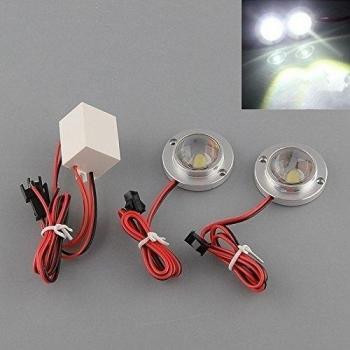 ETGtek 2pairs coche Vehículos Auto 2 LED flash del estroboscópico intermitente de emergencia de conducción Blanco Bombilla Útil Durable Controlador de luz de la lámpara