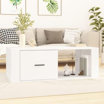 Mesa de centro blanca 100x50,5x35 cm en madera contrachapada
