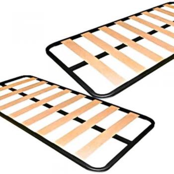 Pack de 2 Somieres Balda Fina Sin Patas, Tubo de Acero 30x30 mm, Refuerzo Central, Lamas de Chopo (90x180 y 90x190 cm)