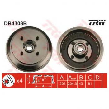 TRW DB4308B Tambores de Frenos