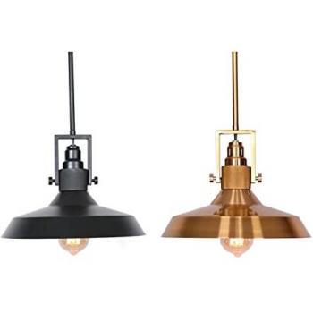 Lámpara de Techo DKD Home Decor Negro Dorado Metal 50 W (2 Unidades)