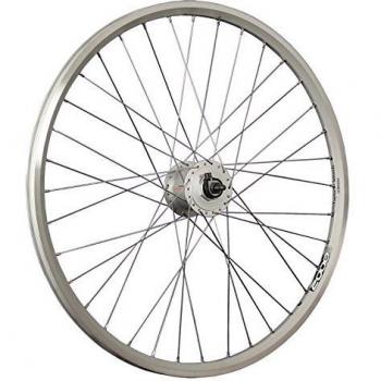 Rueda delantera de bicicleta 26 pulgadas ZAC2000 con dinamo de buje plateado