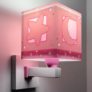 Aplique de Pared Infantil Luna y Estrellas Rosa E27