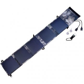 PowerNeed Cargador Solar Portátil Panel Solar Impermeable 18 W, Salida USB 2 x 5 V, 2,1 A, Camuflaje