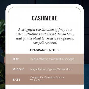 Woodwick Cashmere - Vela Perfumada de Sándalo con Mecha de Madera - Aroma Suntuoso - 85 g - 40 Horas de Quemado
