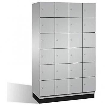 Armario de Compartimentos Bajo Llave C+P Cambio con 6 Puertas de Acero, 4 Secciones, Color Blanco Aluminio, Dimensiones B 1200 mm