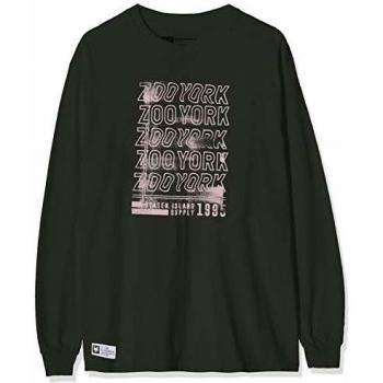 Zoo York Staten Copy Camisa Manga Larga, Verde