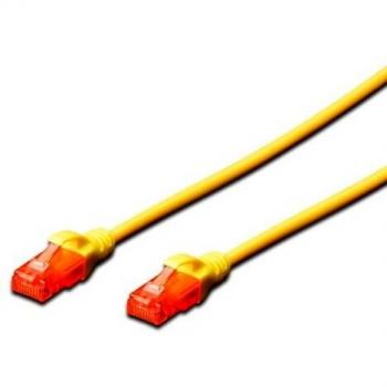 Ewent EW-6U-010Y - Cable de red Patch Cat 6 U/UTP, AWG 24/7, 2 conectores RJ45, 1 m, amarillo