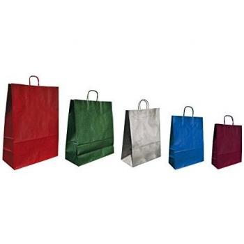 10 Bolsas de papel Andina kraft verjurado 32x40x14 cm rojo