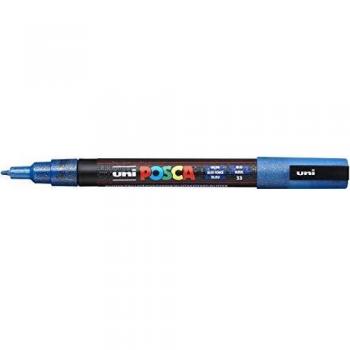 Rotulador Uni Posca PC-3ML Punta Cónica Fina 0.9-1.3mm Azul Glitter