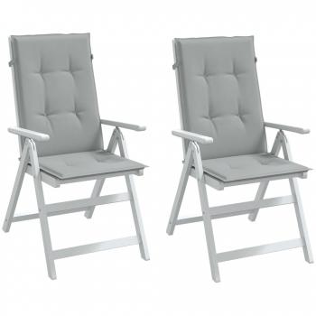 Cojines para silla Respaldo alto 2 Mélange Tela Gris 120x50x4