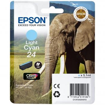 Epson C13T24224010 RS Claria Photo HD 24/Elefante - Cartucho de tinta, color cian cloaro, Ya disponible en Amazon Dash Replenishment, Cian Claro