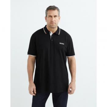 Polo Paddy Pro Negro BOSS - Polo técnico de hombre en tallas grandes con estilo elegante