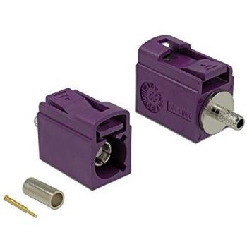 Conector hembra RF FAKRA D corto de 21 mm para crimpado - Delock