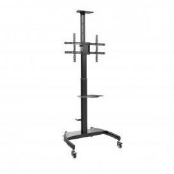 Aisens Soporte de Suelo con Ruedas y Manivela para TV/Monitor de 37-70 - Capacidad Máxima 50kg - Ajustable en Altura - Movimiento Horizontal y Vertical -