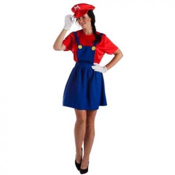 Disfraz de Fontanera de Videojuego para Mujer, Talla M, Adulto