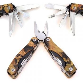 Herramienta multifunción 9 piezas/Multi Tool Herramienta plegable, Exterior con Alicate/cuchillo/destornillador uvm. con funda de nailon, color: Camuflaje - Marca Ganzoo