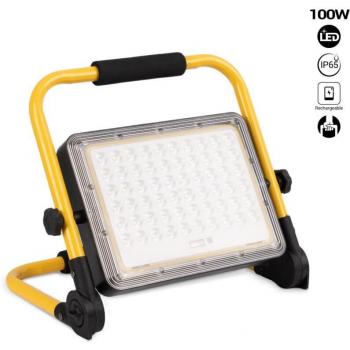 Proyector LED Portátil de Trabajo 100W - IP65 - 6000K - Blanco Frío