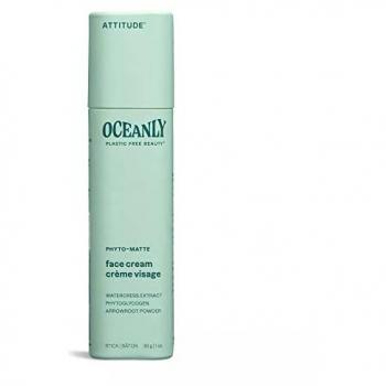 Attitude Oceanly PHYTO-MATTE Solid Face Cream, 30 g, mattifying cream for combination skin, EWG Verified, Plastic-free, Plant and Mineral-Based Ingredients, Vegan Skin Care Products, Unscented