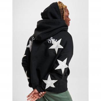 Men's Black Vintage Hoodie with Patched Stars and Logo by Palm Angels - Size L
