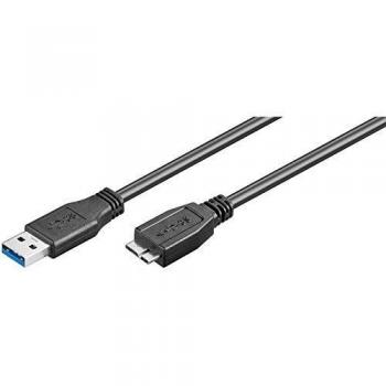 Cable USB 3.0 Tipo A Macho a Micro B Macho 1 Metro Negro