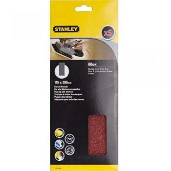 STANLEY STA31006-XJ 5 hojas de lija sin perforar, Negro