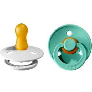 Chupete BIBS Colour White /Menta 0-6 meses, 2 unidades