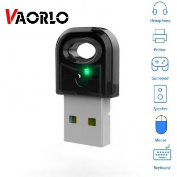 Adaptador USB Bluetooth 5.0 VAORLO Inalámbrico para PC y Portátil, Mini Receptor, Soporta Conexión y Transmisión de Archivos desde Teléfonos Móviles - Negro
