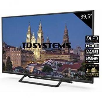 Television 39,5 Pulgadas, 3X HDMI, VGA, USB, 1100 PCI Hz, Grabador Reproductor, DVB-T2/C/S2 Modo Hotel - Televisores TD Systems K40DLX10F - TDsystems