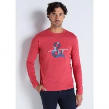 Camiseta basica manga larga con logo de Victorio & Lucchino