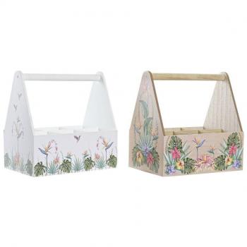Botellero DKD Home Decor Multicolor Madera MDF 24 x 16,5 x 25 cm (2 Unidades)