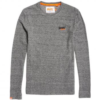 Superdry Orangelabeltexturedl/Stop, Camiseta de Manga Larga para Hombre, Gris