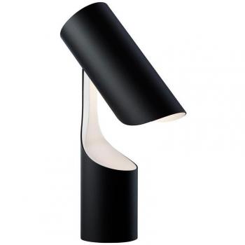 Lámpara de mesa E14 Mutatio, negra y blanca, diseño moderno