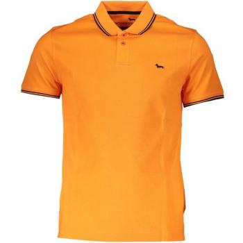 Sleek Summer Slim-Fit Polo Shirt - 3XL, Harmont & Blaine, Male, Orange, Contrast Detail Polo Shirt