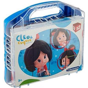 Clementoni- Maletín 12 Cubos Cleo Cuquin