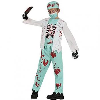 Disfraz de Médico Cirujano Zombi Esqueleto para Niños - Halloween 10-12 Años