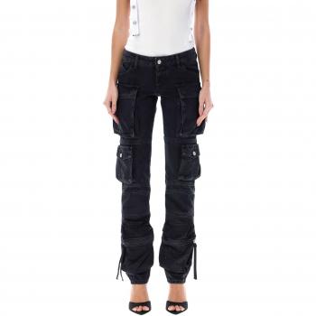 The Attico Women's Essie Cargo Jeans in Black | Size 28 | 241WCP113D066100