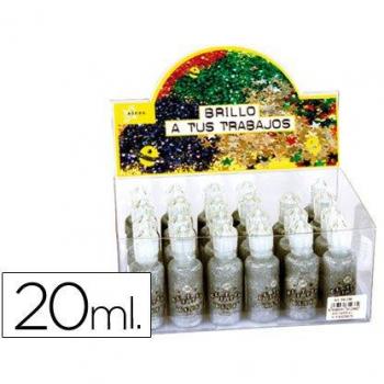 Aironfix 59236 - Expositor de 24 botes con purpurina cola, color plata