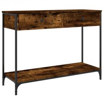Mesa consola madera contrachapada roble ahumado 100x34,5x75 cm Marrón