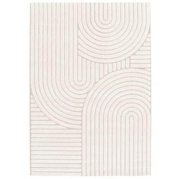 Alfombra interior étnica con arcos, beige y crema, 120 x 170 cm
