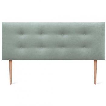 Cabecero Tapizado de Polipiel o Tela Aqualine Pro 150x105cm con 2 Hileras de Botones y Patas - Verde Agua