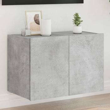 Mueble de TV de pared con luces LED gris hormigón 60x35x41cm Vidaxl