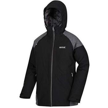 Regatta Garforth III - Chaqueta impermeable y transpirable para hombre con aislamiento térmico reflectante, Hombre, Chaqueta aislante impermeable., RMP274 92B90, Negro/Imán, XXL