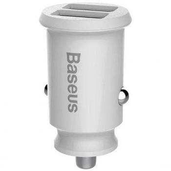 Baseus Cargador de Coche Dual USB 5V 3.1A Blanco