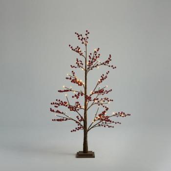 Árbol de Navidad de suelo con luces LED y bayas