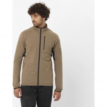 Salomon - Chaqueta de hombre Essential Lightwarm Forro Polar Marrón (XXL)